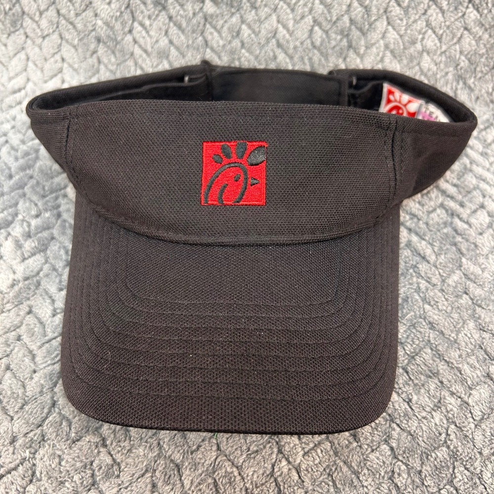 Chick-fil-A Logo Unisex Black Oobe Visor Adjustable Employee Uniform OSFA